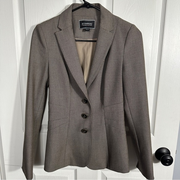 Le Chateau brown/gray blazer,  XXS, split sleeves, office, date night, spring - Picture 1 of 14